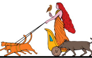 Freyja Freya Göttin Liebe Katzen Wagen