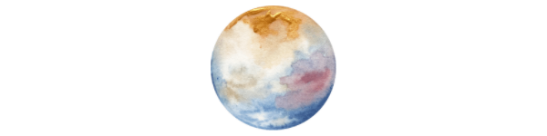 Planet Pluto Watercolor