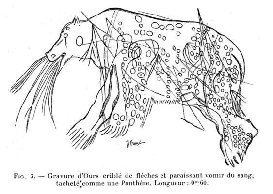 Höhlenmalerei in der Grotte des Trois Frères Montesquieu-Avantès 