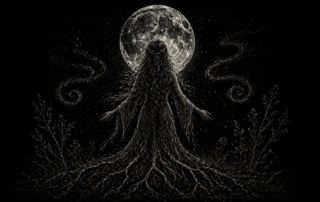 Beltane Vollmond 1 Mai 2026 - Woman under the Beltane Moon